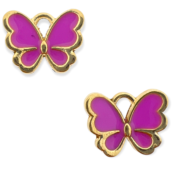 Bedel vlinder paars goud 10.5x13x3mm-bedels-Kraaltjes van Renate