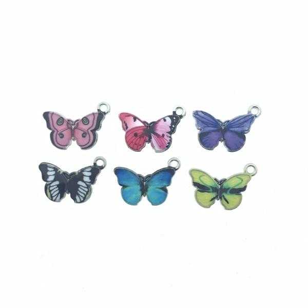 Bedel vlinder roze Zilver 20x12mm-Kraaltjes van Renate