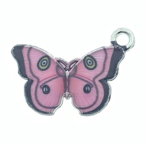 Bedel vlinder roze Zilver 20x12mm-Kraaltjes van Renate