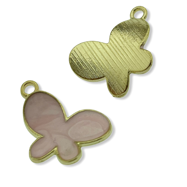 Bedel vlinder roze goud 13x17mm-Kraaltjes van Renate