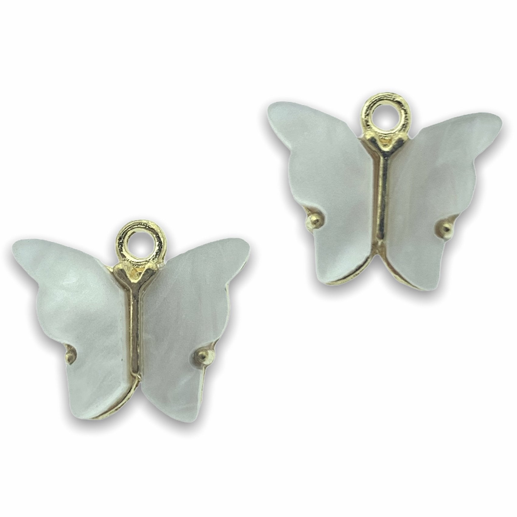 Bedel vlinder wit Goud 13x15mm-Kraaltjes van Renate