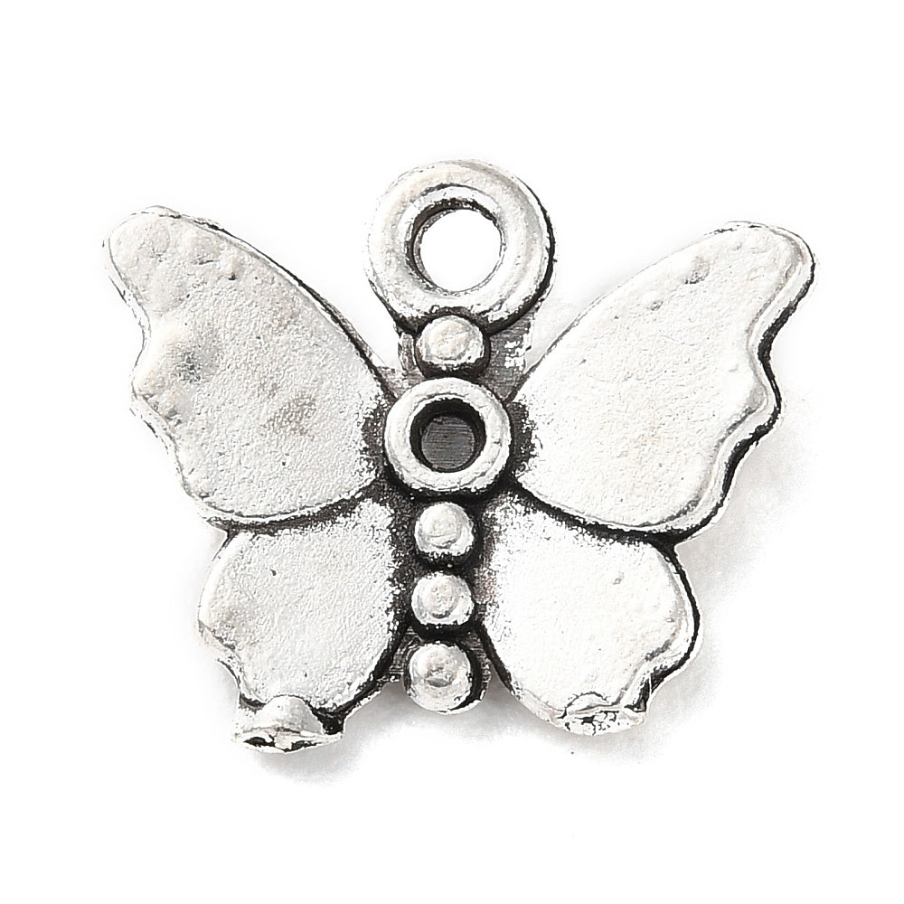 Bedel vlinder zilver 12x14x2.5mm - 8 stuks-bedels-Kraaltjes van Renate
