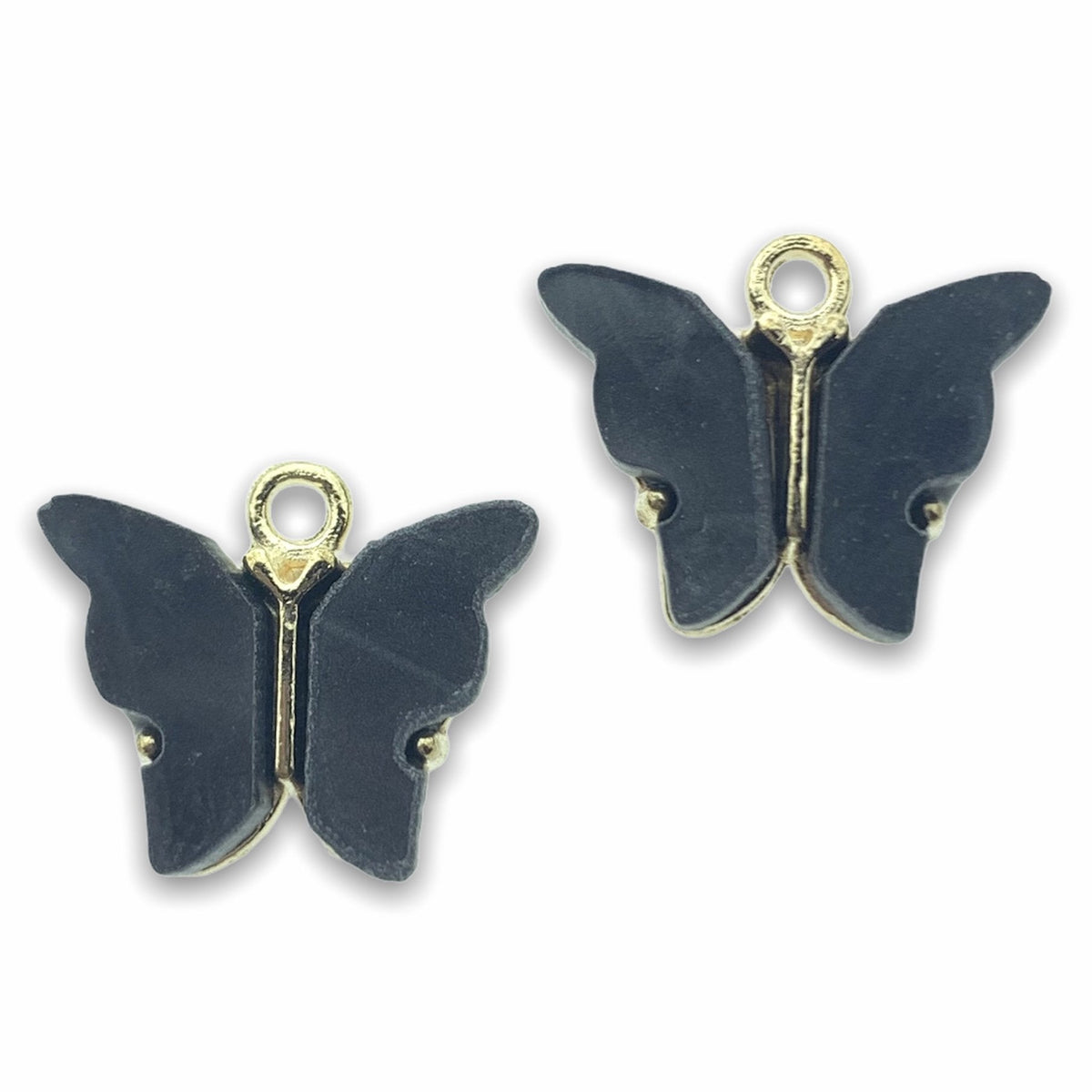 Bedel vlinder zwart Goud 13x15mm-Kraaltjes van Renate