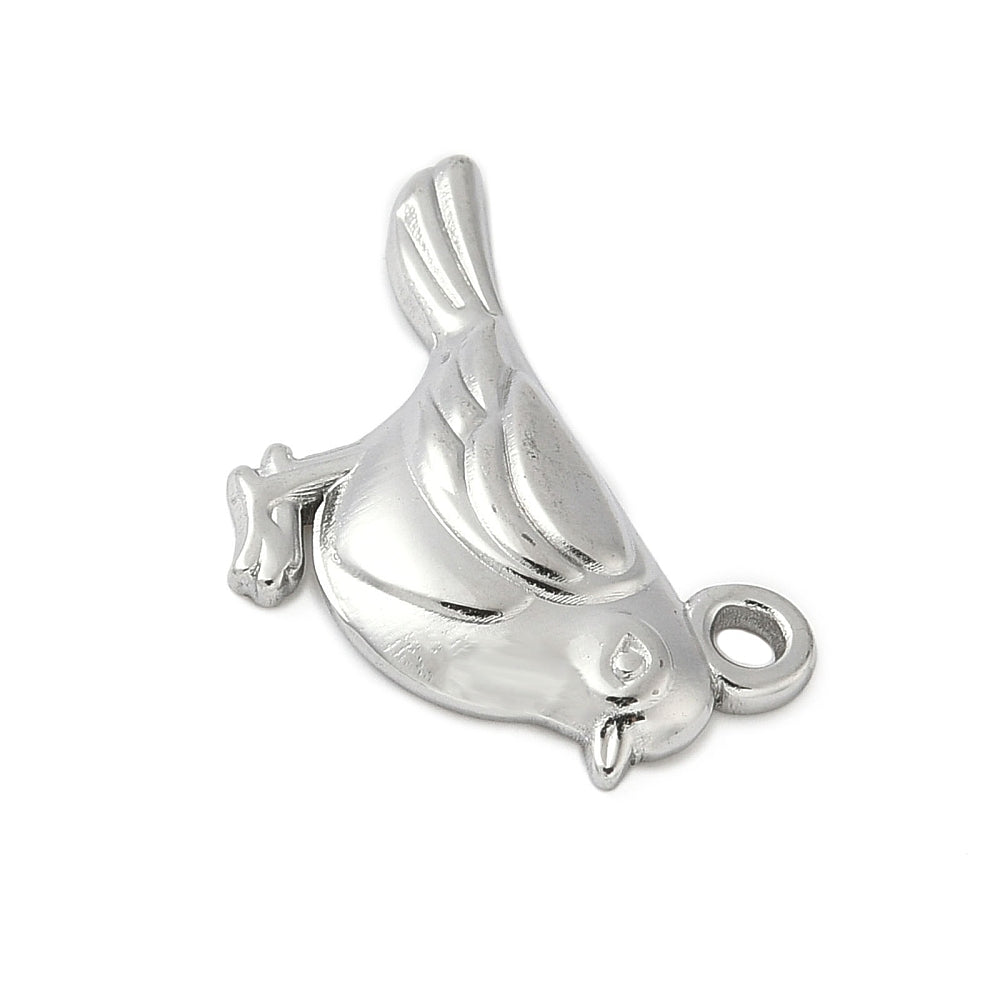 Bedel vogel RVS zilver 17mm - per stuk-bedels-Kraaltjes van Renate