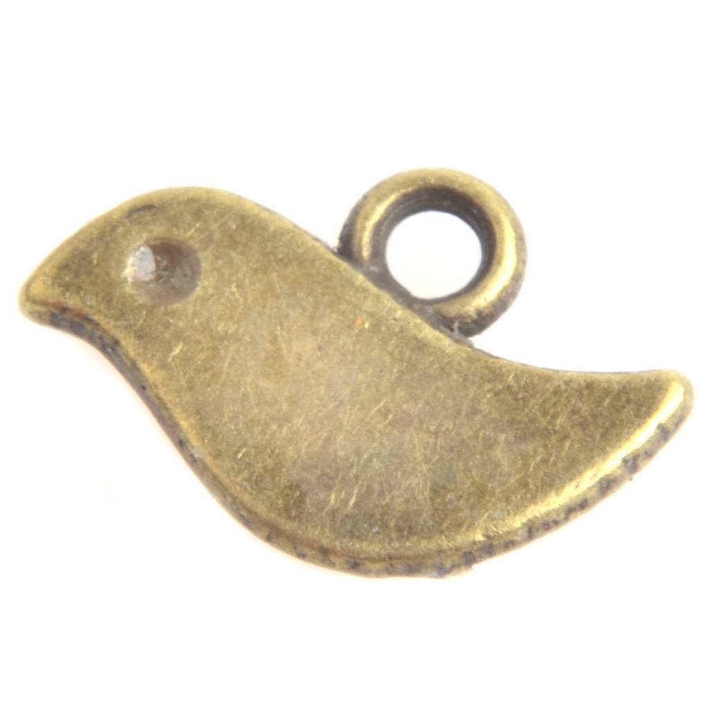 Bedel vogeltje Brons 7x11mm-Kraaltjes van Renate