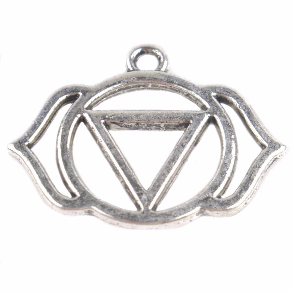 Bedel voorhoofd chakra 'ajna' Zilver 22.5x29.5mm-Kraaltjes van Renate