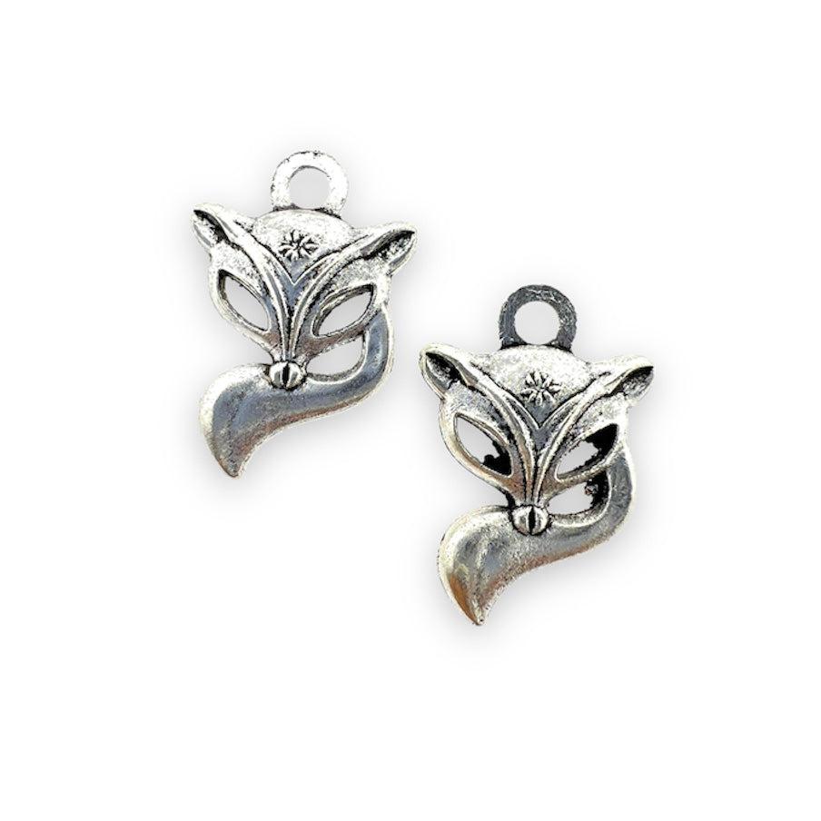 Bedel vos zilver 20x13.5x4mm - 4 stuks-bedels-Kraaltjes van Renate