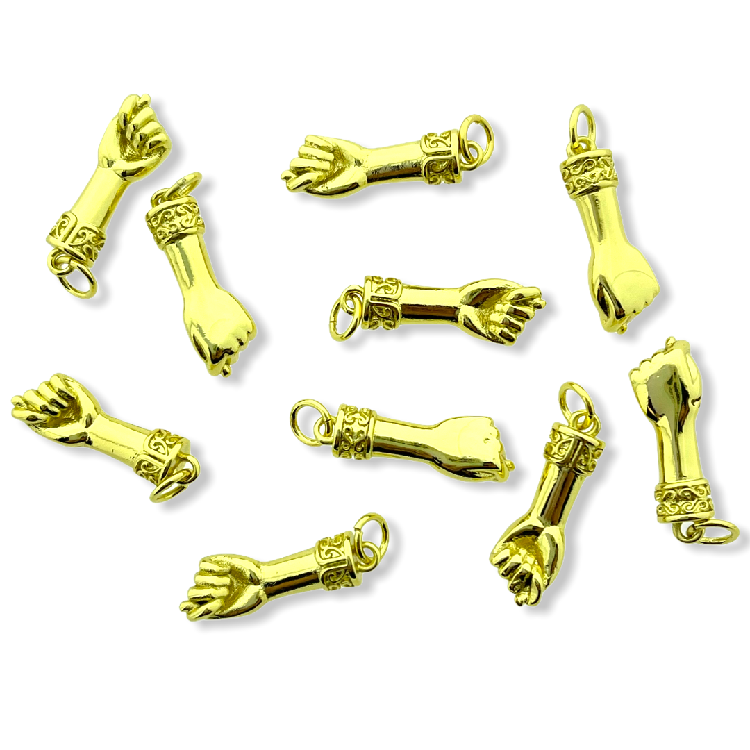 Bedel vuist Zirconia Gold plated 20x6,5mm-Kraaltjes van Renate