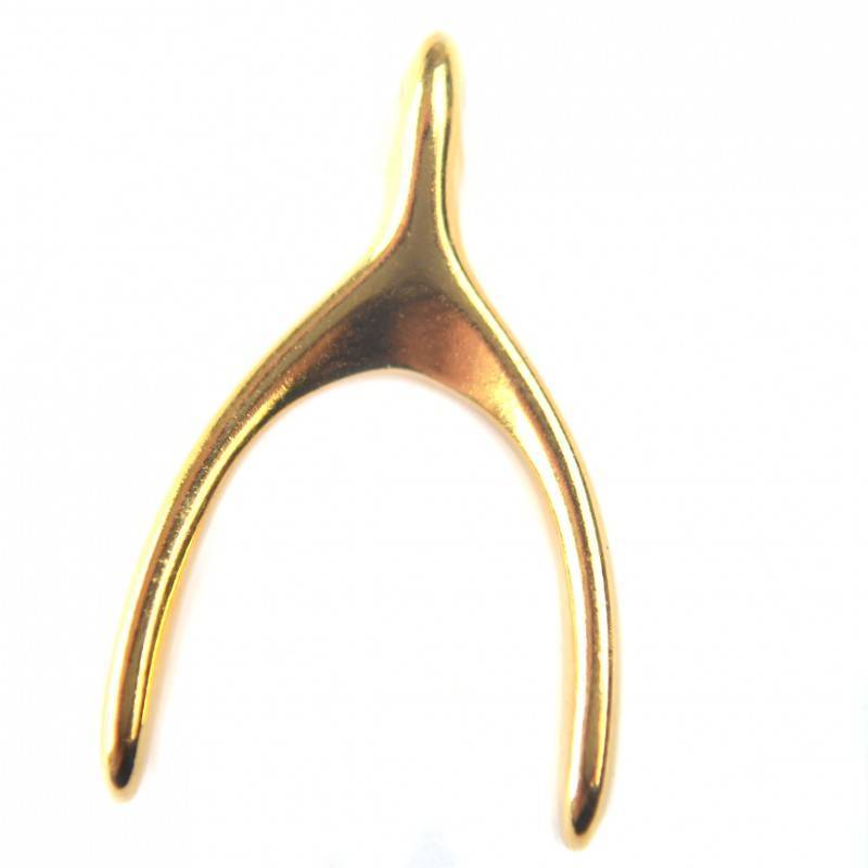 Bedel wishbone metaal goud DQ 15x24mm-Kraaltjes van Renate