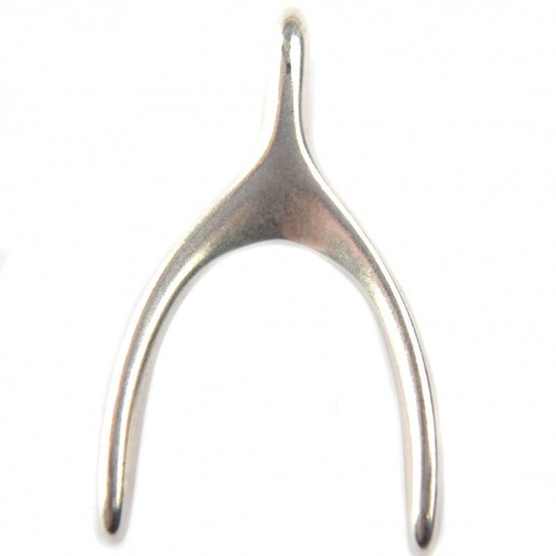 Bedel wishbone metaal zilver DQ 15x24mm-Kraaltjes van Renate