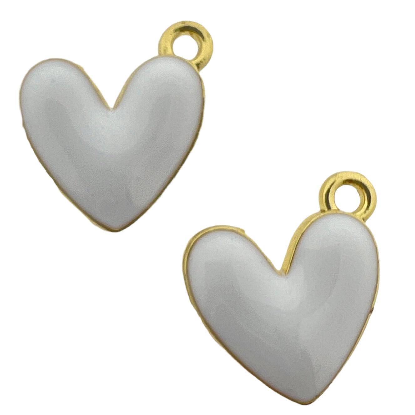 Bedel wit hartje 16x15x3mm-bedels-Kraaltjes van Renate