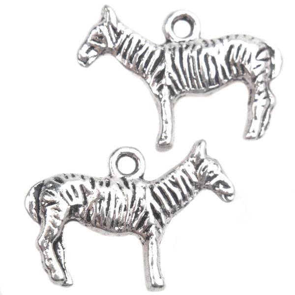 Bedel zebra Zilver 16x22mm - 3 stuks-Kraaltjes van Renate