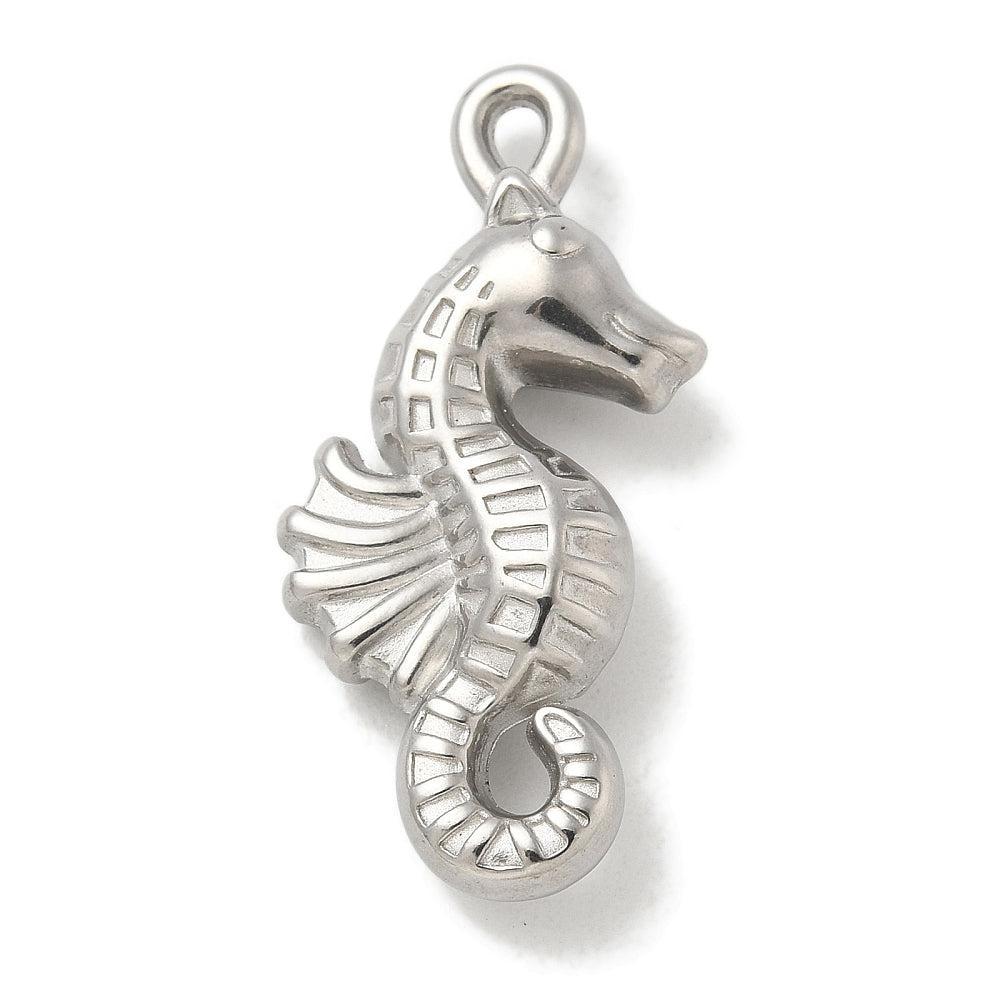 Bedel zeepaardje RVS zilver 31mm - per stuk-bedels-Kraaltjes van Renate