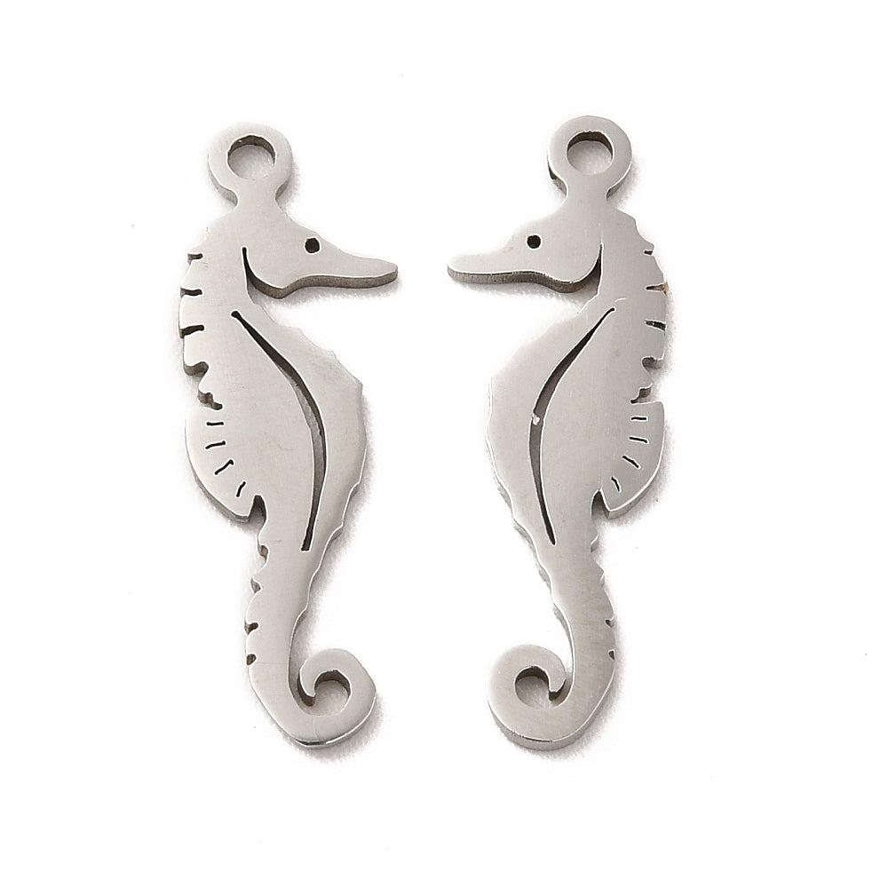Bedel zeepaardje Stainless steel zilver 21mm-bedels-Kraaltjes van Renate
