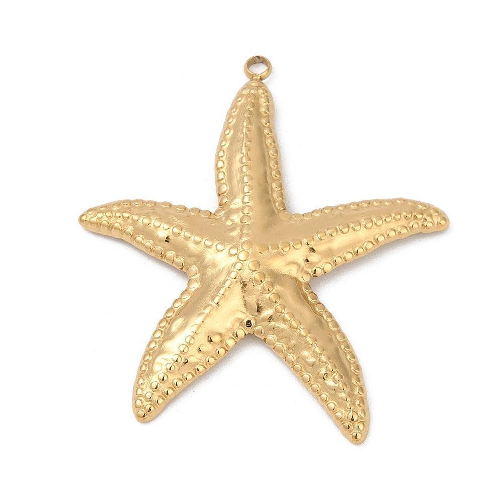 Bedel zeester Goud 18k Gold plated 40,5mm-bedels-Kraaltjes van Renate