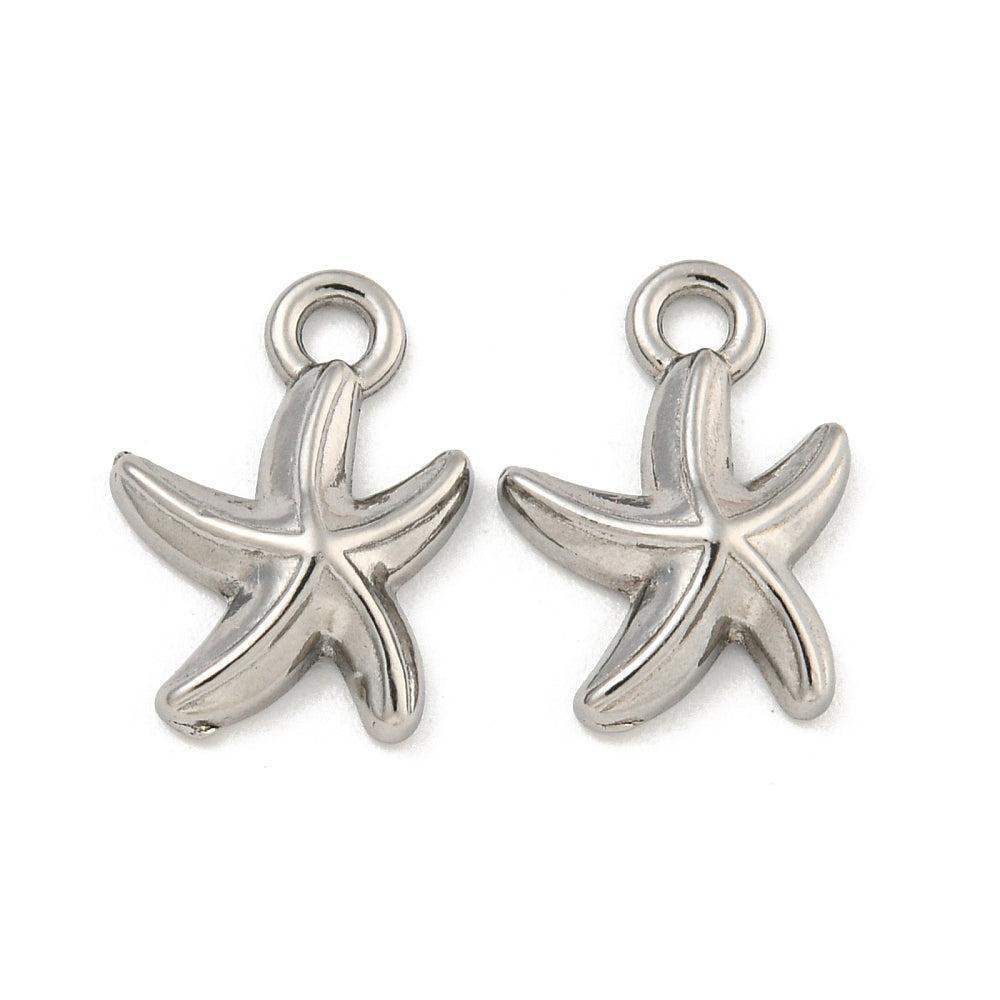Bedel zeester RVS Zilver 14mm- per stuk-bedels-Kraaltjes van Renate