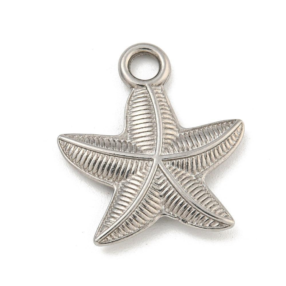 Bedel zeester RVS Zilver 21,5mm- per stuk-bedels-Kraaltjes van Renate