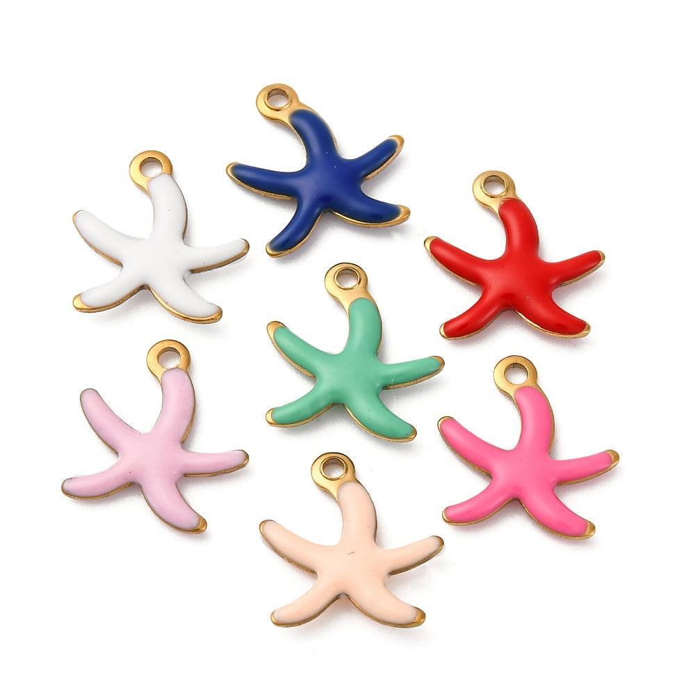 Bedel zeester RVS gekleurd goud 10,5mm - per stuk-bedels-Kraaltjes van Renate