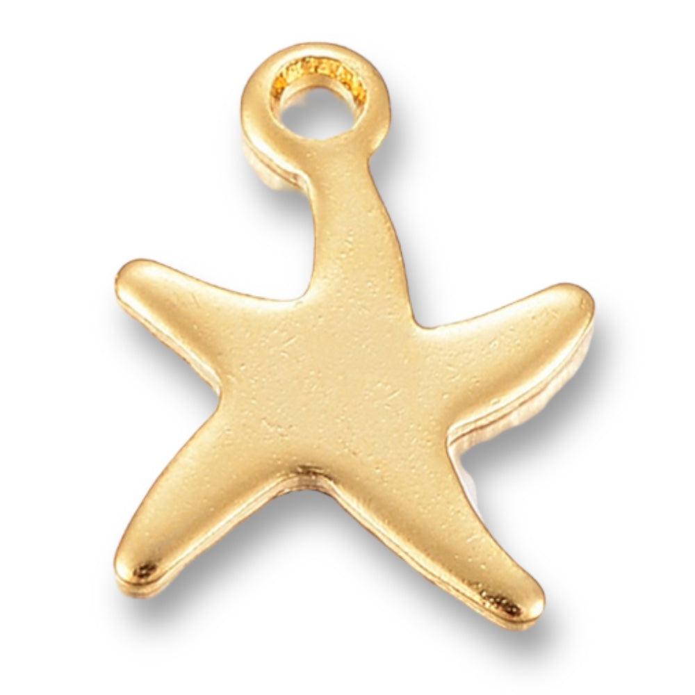 Bedel zeester Stainless steel 18k Goud 12mm-bedels-Kraaltjes van Renate