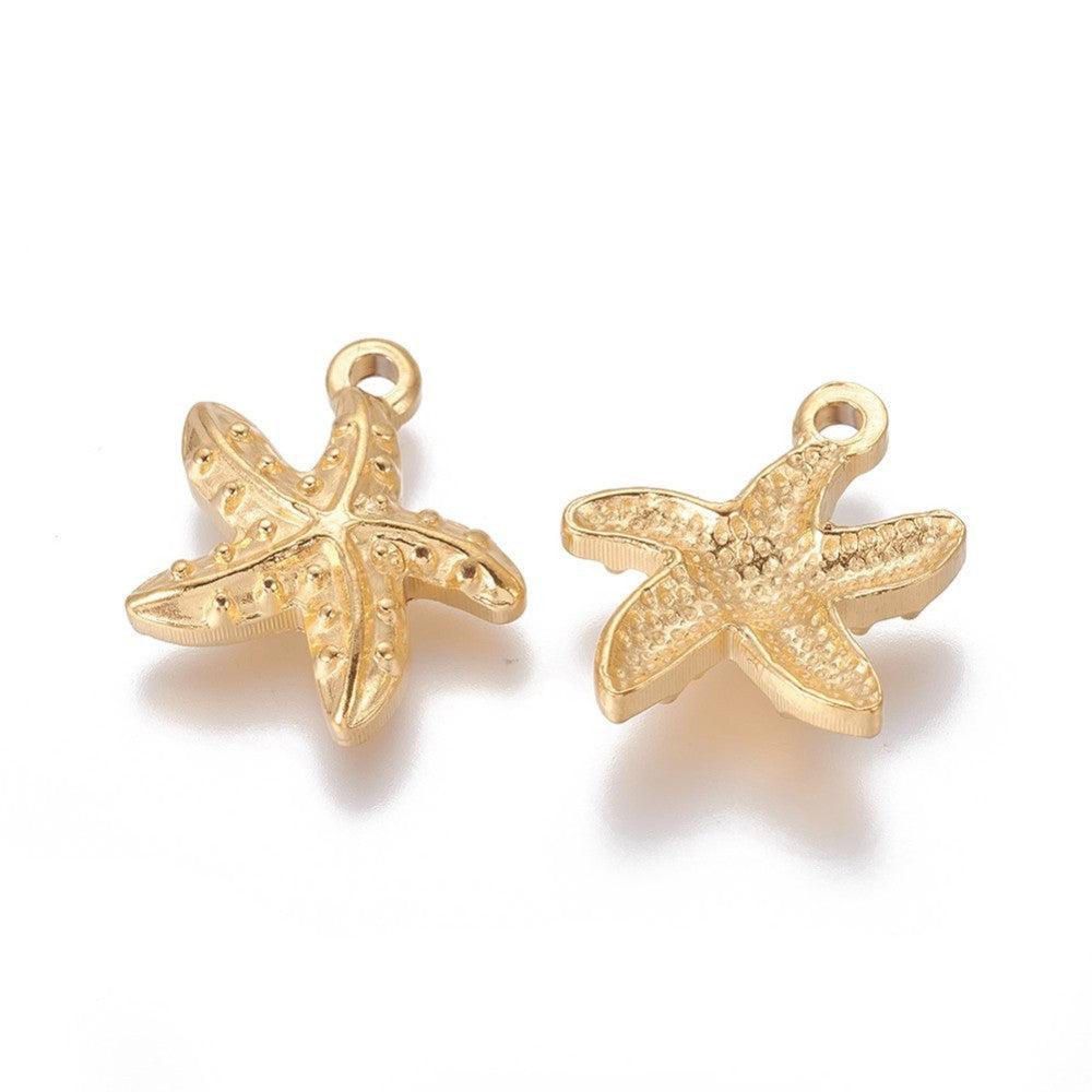 Bedel zeester goud RVS 20x17mm-bedels-Kraaltjes van Renate