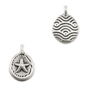 Bedel zeester munt Zilver DQ 15x11mm-bedels-Kraaltjes van Renate