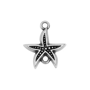 Bedel zeester tussenzetsel RVS zilver 15,5mm - per stuk-bedels-Kraaltjes van Renate