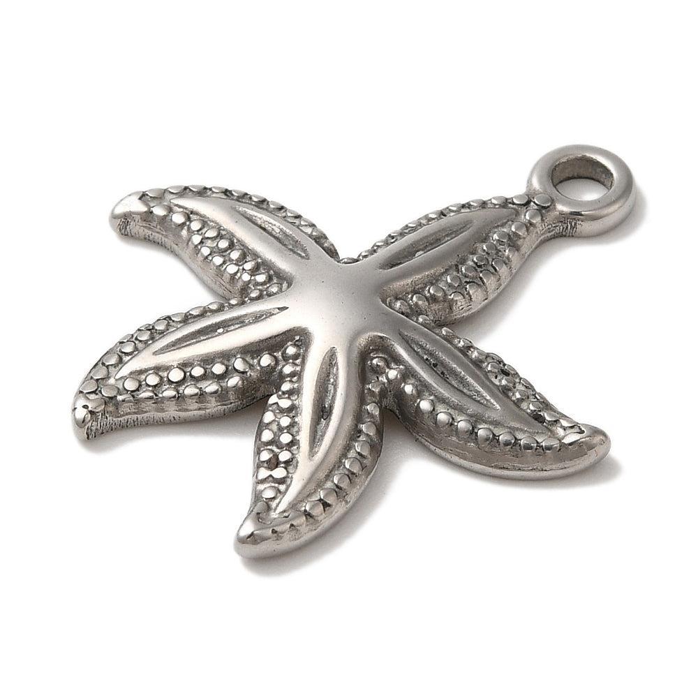 Bedel zeester zilver RVS 25mm- per stuk-bedels-Kraaltjes van Renate