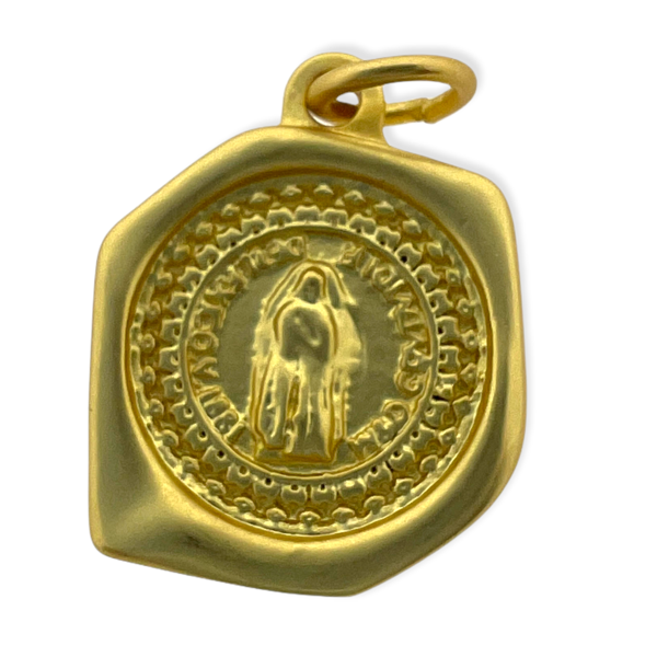 Bedel zeshoek heilige gold plated 16x13mm-bedels-Kraaltjes van Renate