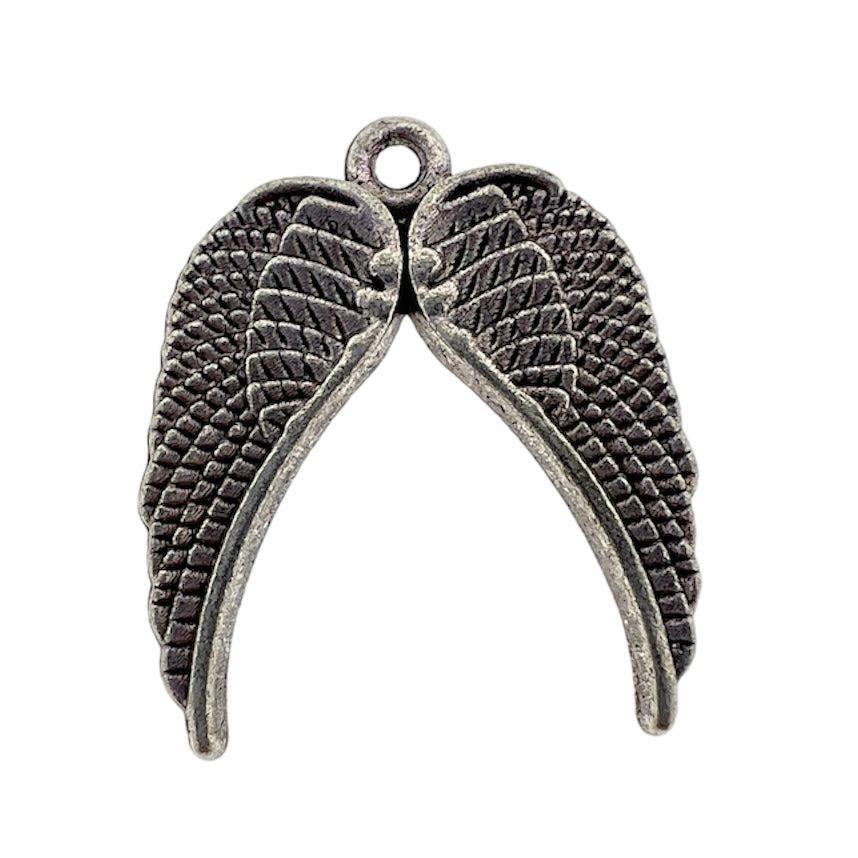 Bedel zilver vleugel 22x20mm-bedels-Kraaltjes van Renate