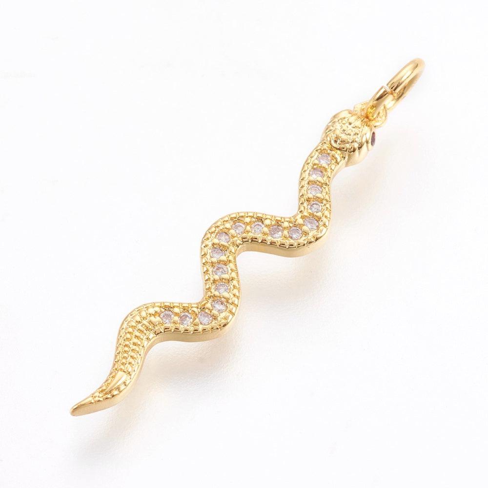 Bedel zirconia Slang 18k plated Goud 29mm-bedels-Kraaltjes van Renate
