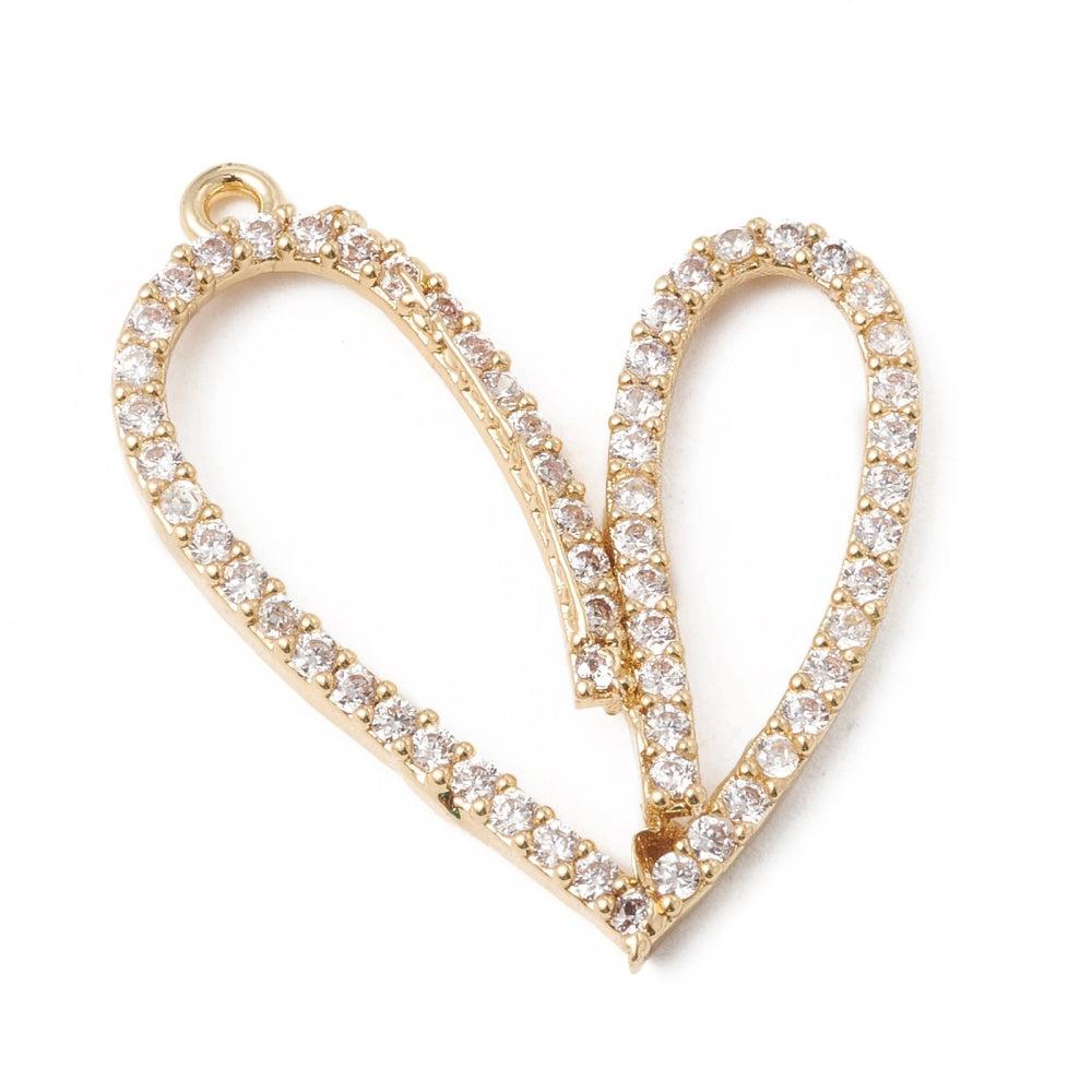 Bedel zirconia hart 18K goud 27x21mm-bedels-Kraaltjes van Renate
