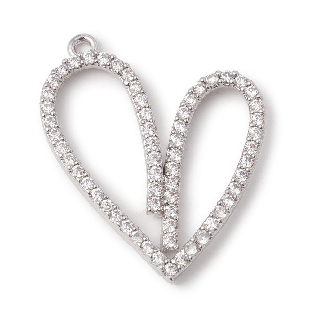 Bedel zirconia hart RVS zilver 27x22mm-bedels-Kraaltjes van Renate