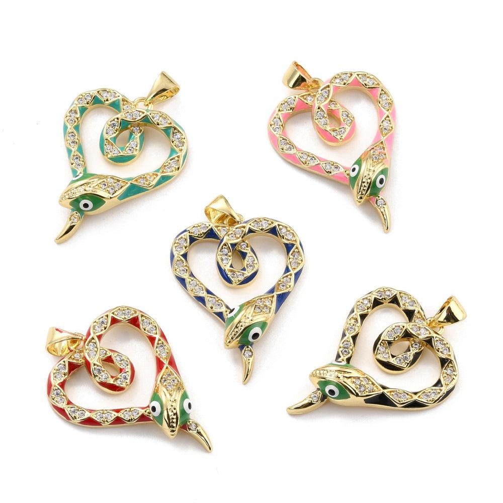 Bedel zirconia multicolor slang 18K goud 29x22mm-bedels-Kraaltjes van Renate