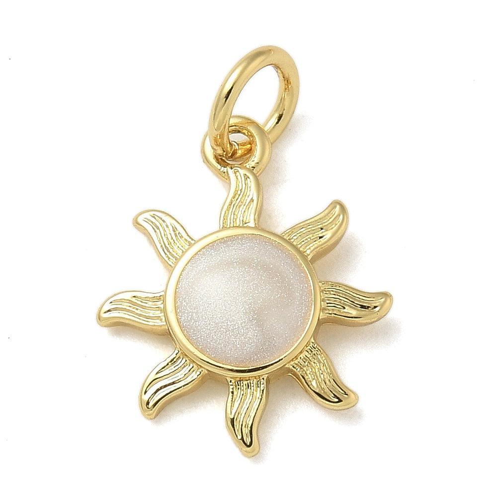 Bedel zon 18K RVS Goud 14,5mm - per stuk-bedels-Kraaltjes van Renate