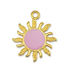 Bedel zon Light pink-Goud DQ 18x21mm-bedels-Kraaltjes van Renate
