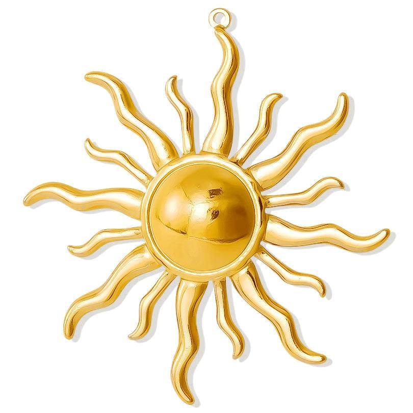 Bedel zon RVS Goud 42mm - per stuk-bedels-Kraaltjes van Renate