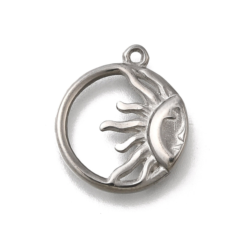 Bedel zon RVS zilver 17,5mm- per stuk-bedels-Kraaltjes van Renate