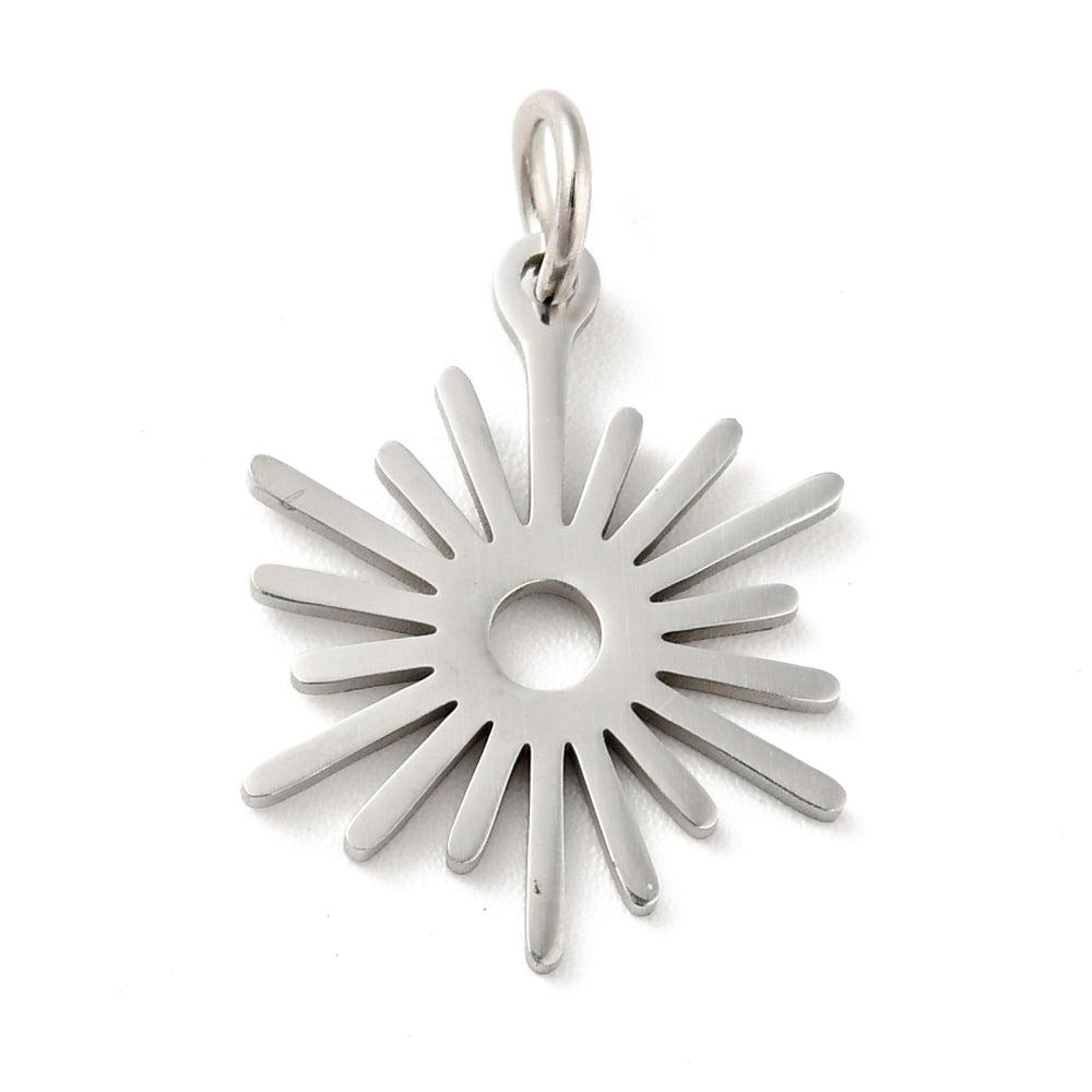 Bedel zon RVS zilver 18x14mm-bedels-Kraaltjes van Renate