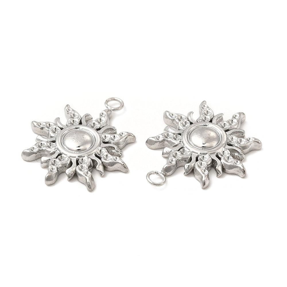 Bedel zon RVS zilver 20x17mm-sluitingen-Kraaltjes van Renate