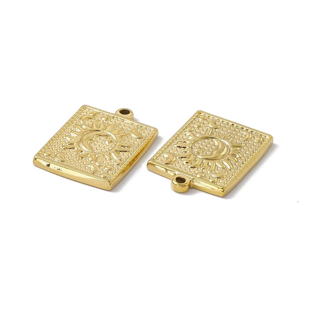 Bedel zon goud RVS 23x17mm-bedels-Kraaltjes van Renate