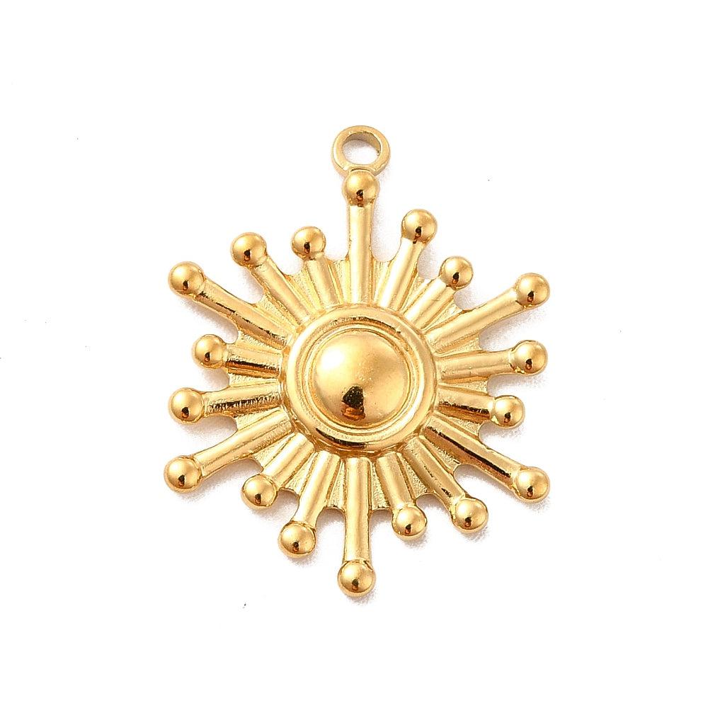 Bedel zon Stainless steel 18k Goud 23mm-bedels-Kraaltjes van Renate