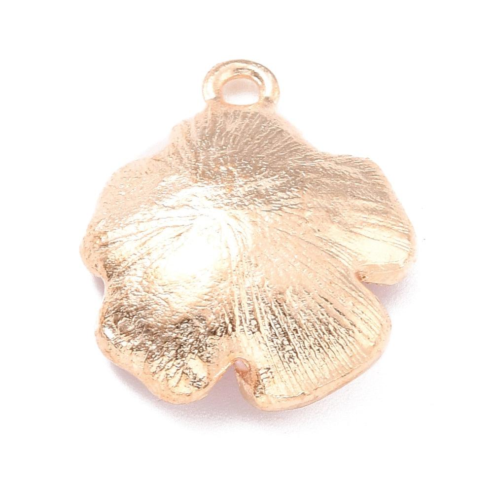 Bedel zwart bloem basic goud 23x20mm-bedels-Kraaltjes van Renate