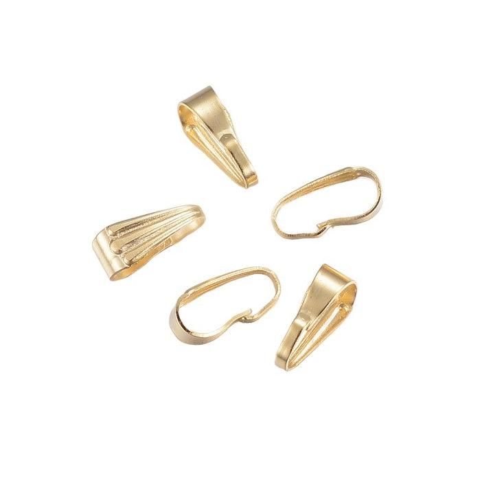Bedelklem Goud RVS 8.5x3.5x4mm- per stuk-onderdelen-Kraaltjes van Renate