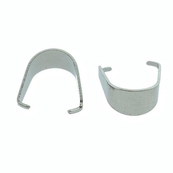 Bedelklemmen Stainless steel Zilver 10x10x5mm - 6 stuks-Kraaltjes van Renate