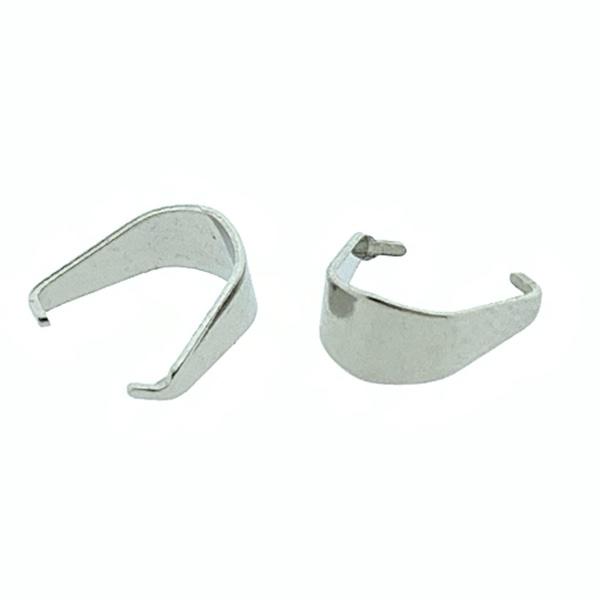 Bedelklemmen Stainless steel Zilver 8x7x4mm - 10 stuks-Kraaltjes van Renate