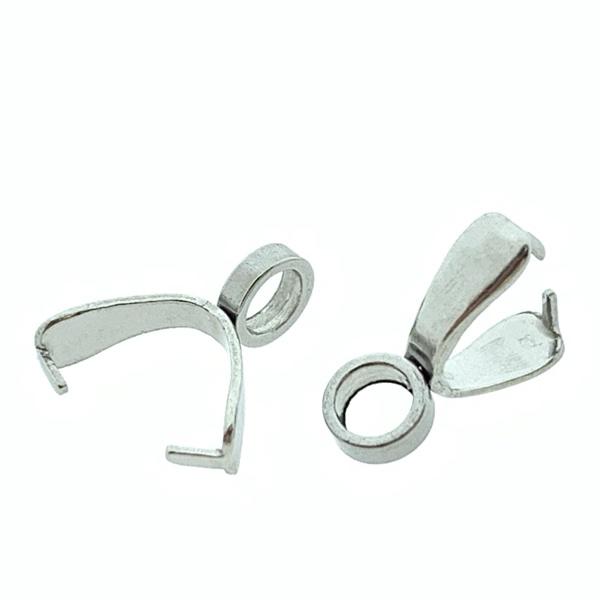 Bedelklemmen Stainless steel Zilver 9x8x3.5mm-Kraaltjes van Renate