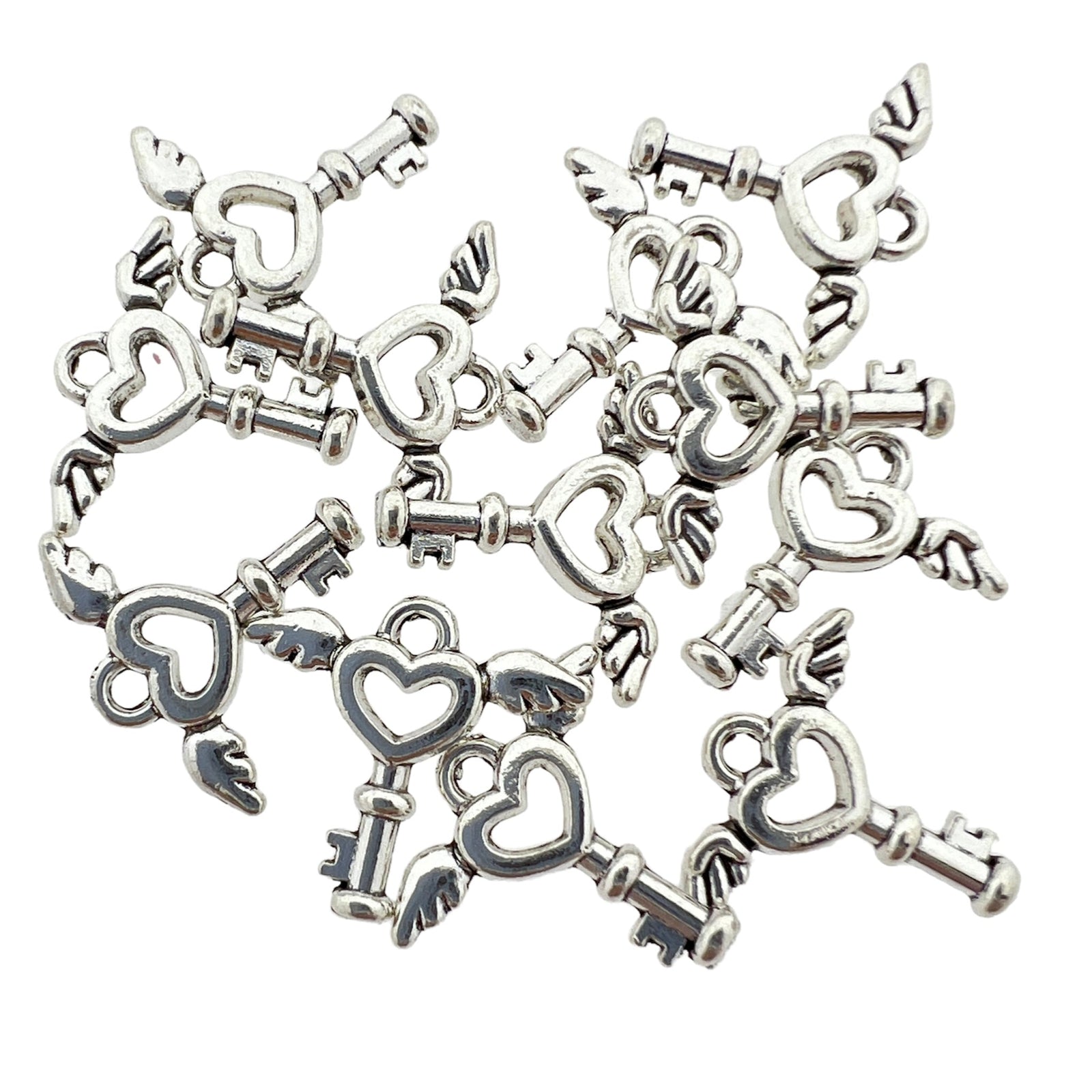 Bedels sleutels 14x15x2.5mm - 12 stuks-bedels-Kraaltjes van Renate
