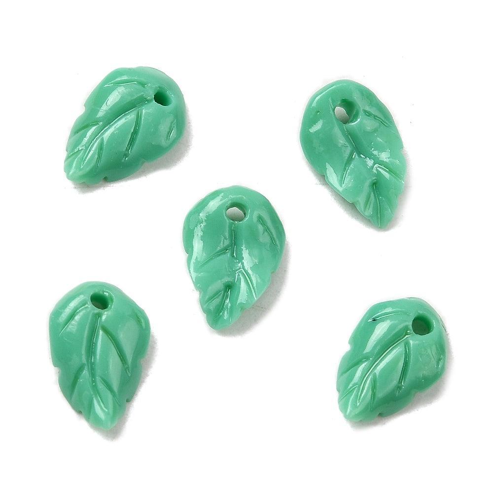 Bedel blaadje groen 11mm - per stuk-bedels-Kraaltjes van Renate