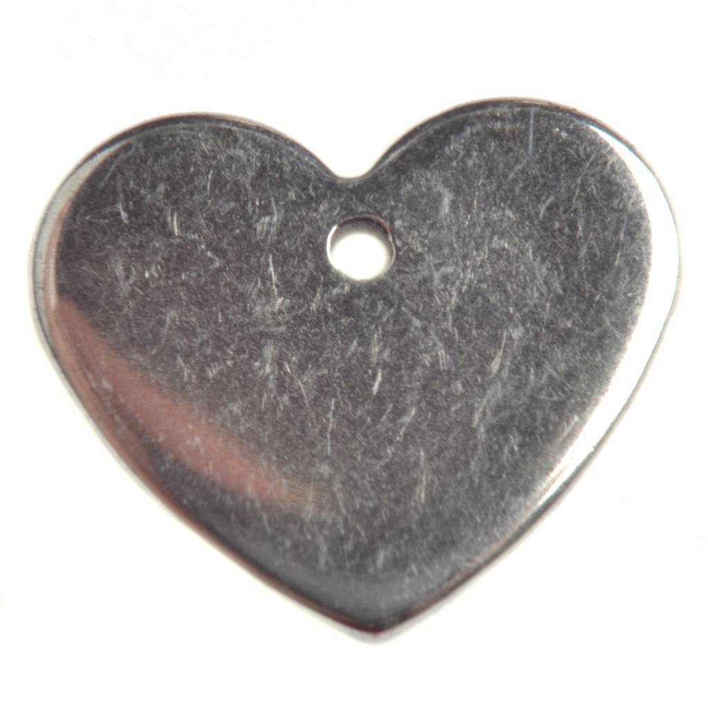 Blanke bedel RVS hart 13x11mm-Kraaltjes van Renate