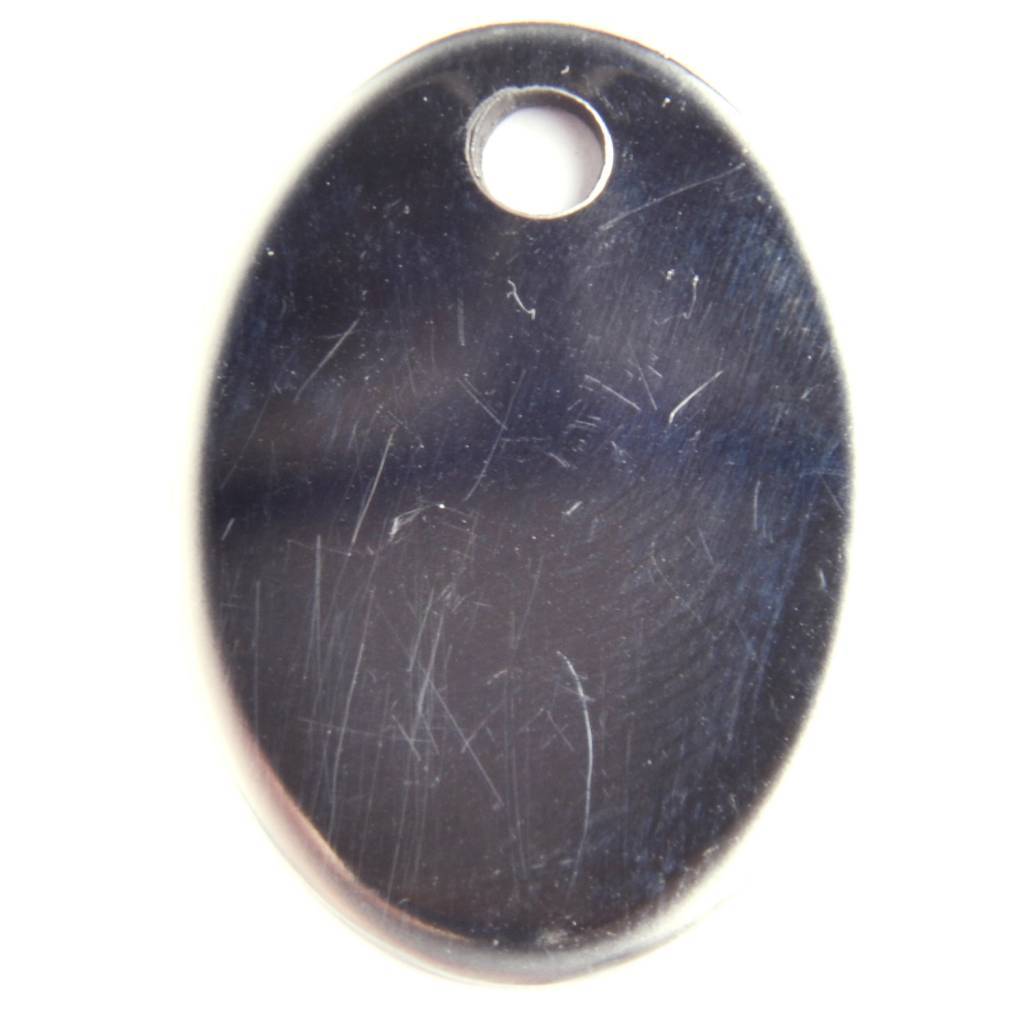 Blanke bedel RVS ovaal 24x17mm-Kraaltjes van Renate